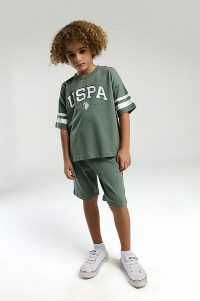 U.S. Polo Assn. U.S. Polo Assn. Boy's Green Bermuda Set