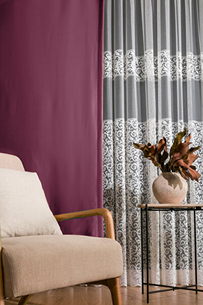 LUNETT HOME Dried Rose Color Blackout Light Filtering (1X2) Pleated Backdrop Curtain Single Panel V398