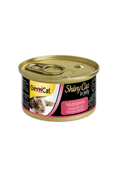 Gimcat Shiny Cat in Jelly Tavuklu ve Yengeçli Yetişkin Kedi Konservesi 70 Gr ( 24 ADET )
