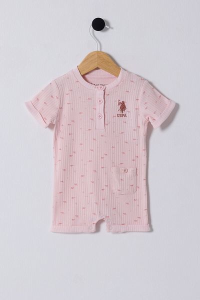 U.S. Polo Assn. قاعدة. بولو أسن. بذلة طفلة الوردي
