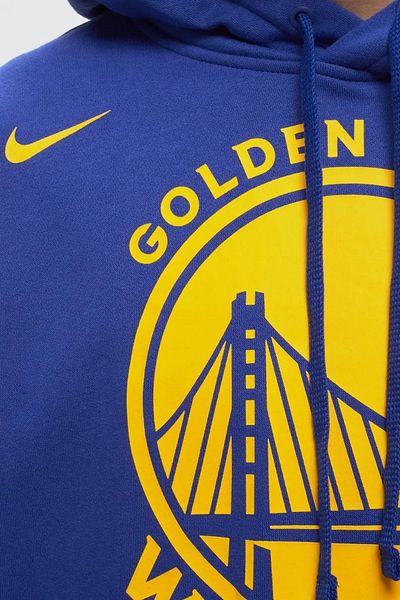 Nike Суитшърт с качулка от полар на NBA Golden State Warriors Essential Hoodie, син