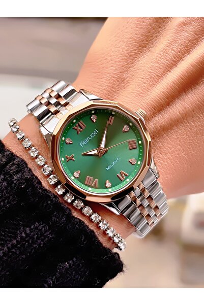 Ferrucci ÇELİK KORDON MİLANO KADIN KOL SAATİ 3 ATM SU GEÇİRMEZ 2 YIL GARANTİLİ (FOSFORLU GÖSTERGE)