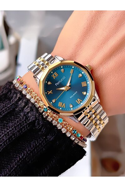 Ferrucci ÇELİK KORDON MİLANO KADIN KOL SAATİ 3 ATM SU GEÇİRMEZ 2 YIL GARANTİLİ (FOSFORLU GÖSTERGE)