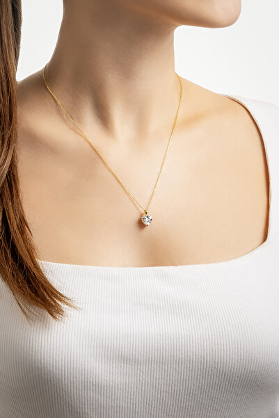 So CHIC... Gizemli Kalp 18 Ayar Sarı Altın Kaplama 45 Cm Gümüş Kolye