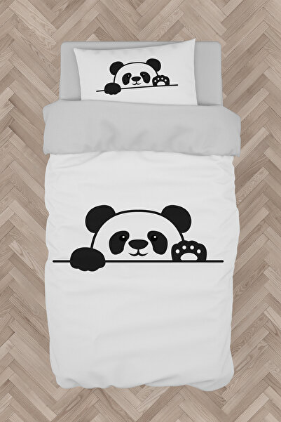 BAMBAŞKA MODA طقم غطاء لحاف بنمط الباندا اللطيف لغرفة الأطفال والرضع BMN-8387