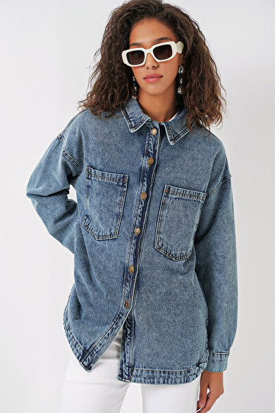 Bigdart 0659 Košile Boyfriend Jean - modrá