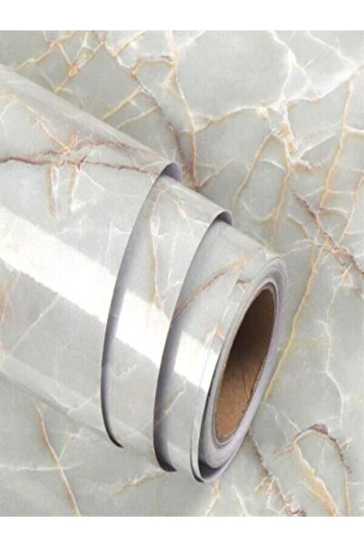 DEZİ 5mt x 60 cm Mermer Desenli Masa Tezgah Mutfak Su Geçirmez Yapışkanlı Folyo Sticker