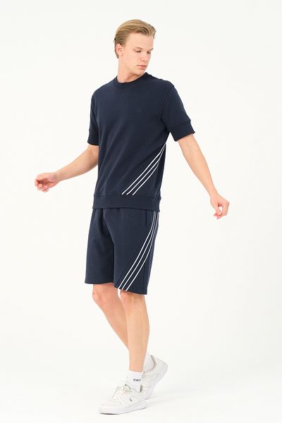 MSW Men's Suit Oversize Navy Blue T-Shirt Shorts