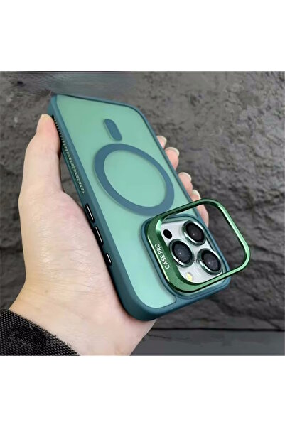 m.tk moveteck Apple İphone 16 Pro Uyumlu Kılıf Standlı Mat Magsafe Metal Tuşl...