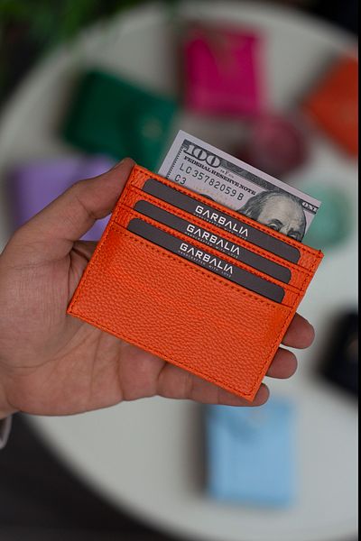 Garbalia Babylon Thin Design Reversible Unisex Orange Card Holder Wallet