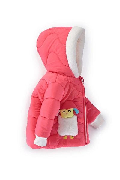 Minigimin Cicileri Flowers of My Fuchsia Mini - 9-24 Months Kuzucuk Quilted Welsoft Coat Coat Baby