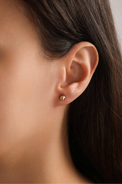 Bayar Gold 14 Ayar Altın Top Küpe