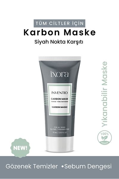 Ixora Inventio Detox Effective and Anti-Blackhead Activated Carbon Mask, 75 ml