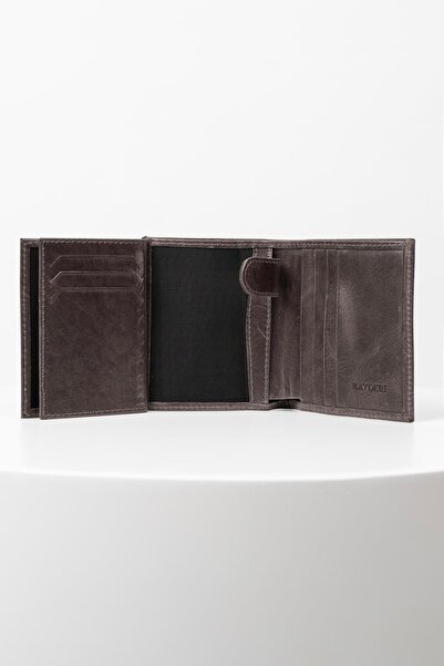 BAYDERİ Ανδρικό πορτοφόλι από γνήσιο δέρμα με μικρή θήκη για πολλές κάρτες