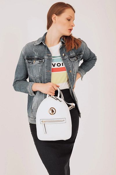 U.S. Polo Assn. Rucsac alb pentru femei