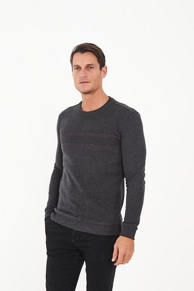 Maccali Ανδρικό EcoSoft Comfort Basic μακρύ χειμερινό φούτερ από ανθρακί