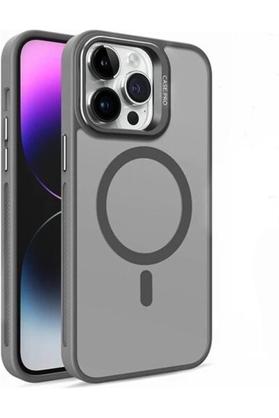 Coverzone iPhone 15 ile Uyumlu Kamera Lens Aparatlı Stand Olabilen Magsafe il...