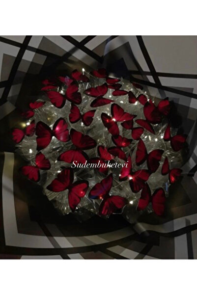 Acilbirbuket Kelebek buketi led ışıklı büyük boy