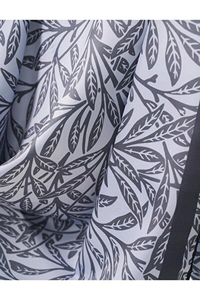 Kayra Yaprak Desenli Eşarp Antrasit
