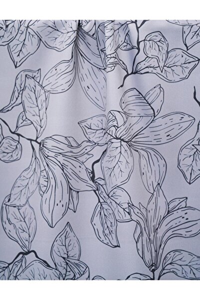 Kayra Φουλάρι με μοτίβο λουλουδιών σε γκρι γραμμή