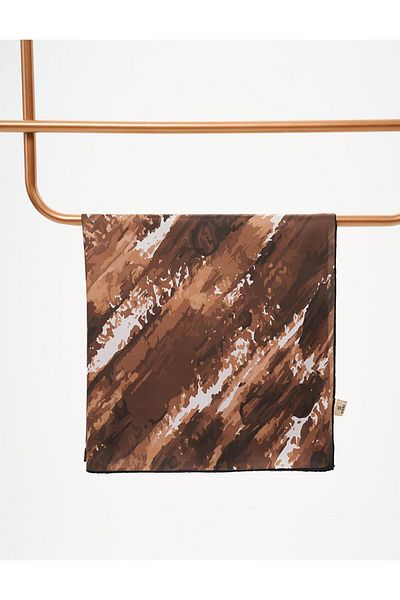 Kayra Κασκόλ με μοτίβο βούρτσας Dark Mink