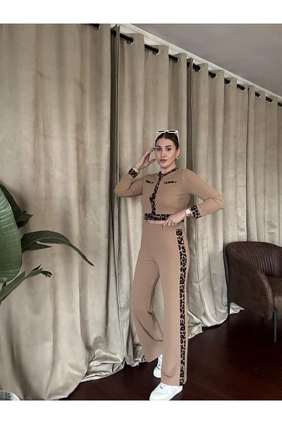 KASİDE Leopard Stripes Bottom Top Suit