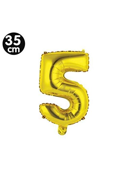 Parti Dükkanım بالون فويل ذهبي 5 أرقام (35 سم)