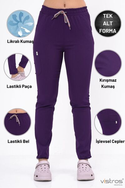 Vistros Medikal Premium Kumaş Pantolon Likralı Scrubs Hemşire Doktor Üniforma...