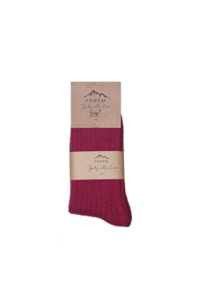 Fonem Women's Lycra Derby Wool Socks Fo 8004 Bud Red