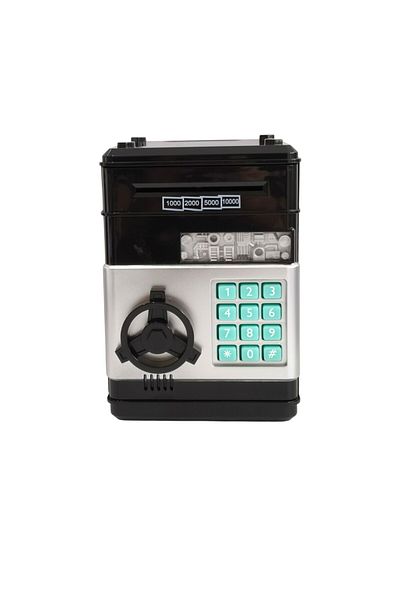 Mixperi Encrypted Automatic Paper Coin Acceptable Atm Black Piggy Bank