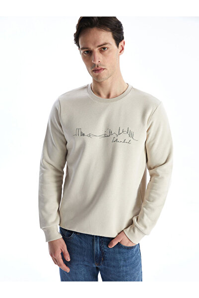 LC Waikiki Ανδρικό χοντρό φούτερ με μακρυμάνικο λαιμόκοψη Lcw