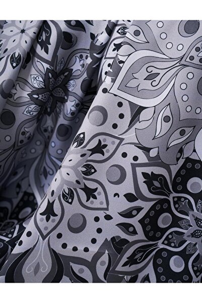 Kayra Çiçek Desenli Eşarp Gri