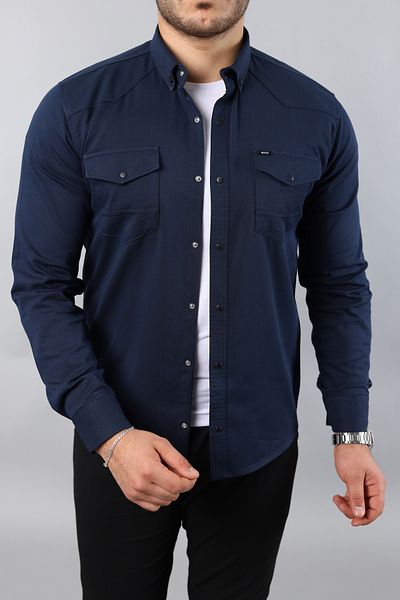 Artı1 Ανδρικό Slim Fit Slim Fit Βαμβακερό τζιν πουκάμισο