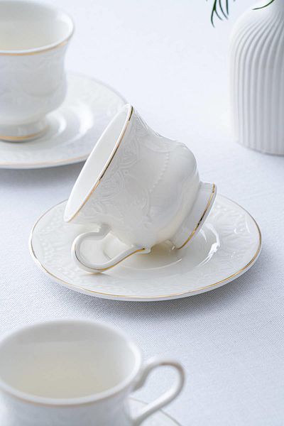 ACAR Veronica Gold Coffee Cup Set for 6 People - 90 ml