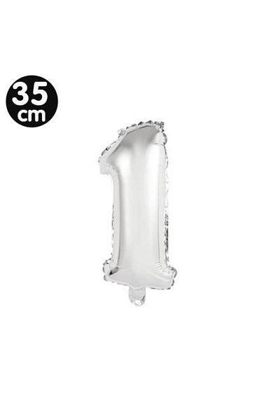 Parti Dükkanım 1 Number Foil Balloon Silver (35 cm)