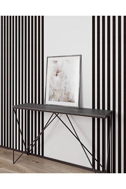 Genel Markalar Dekorasyon Ahşap Şerit Duvar Panelleri Duvar Çıtası Iskandinav Siyah Renk (1 PAKET-5 ADET)