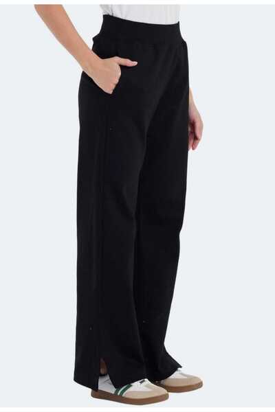 VİZYON Vizyon Kadın 2 Iplik Paça Yırtmaçlı Şardonlu Eşofman Altı Siyah Renk