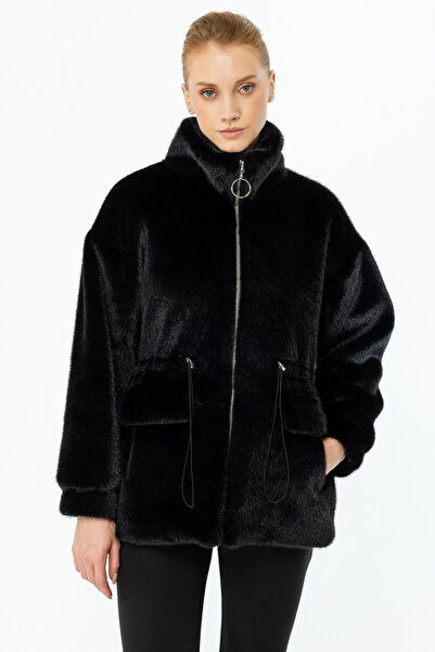 Ekol plush coat with zipper