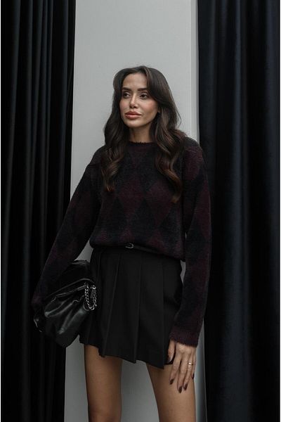 Havoş Pulover Plum Jacquard Baklava