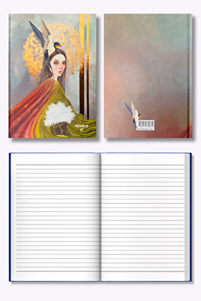 denden دفتر ملاحظات بغطاء صلب على شكل نبضات القلب، مقاس 17 × 24 سم