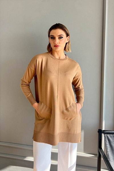ModaPlaza Дълъг ежедневен дамски пуловер - 4433