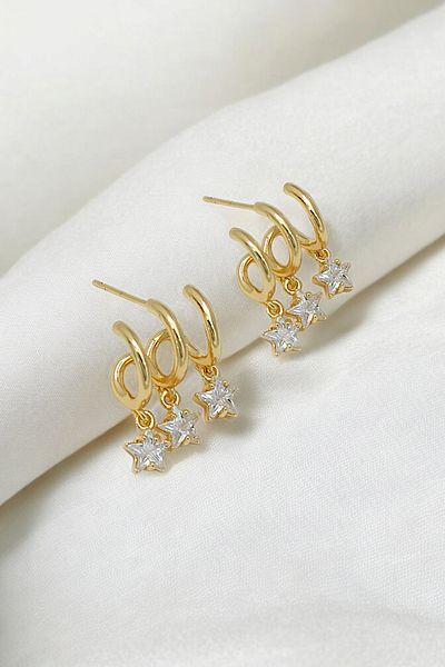 Çlk Accessories أقراط نجمة فاخرة متعددة المظهر