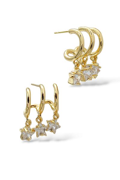 Çlk Accessories أقراط نجمة فاخرة متعددة المظهر