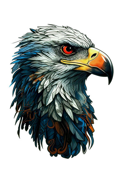 MegaSticker ملصق النسر البري مقاس 14 × 8 سم - سيارة، دراجة نارية، خوذة، كمبيو...