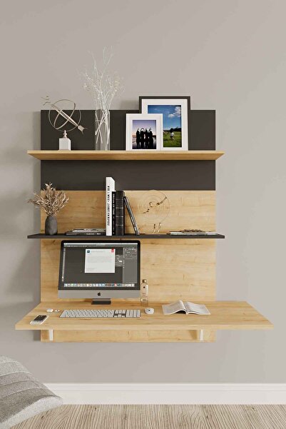 DECORMET POOH ÇALIŞMA MASASI SAFİR MEŞE/SİYAH SAFİR MEŞE SİYAH