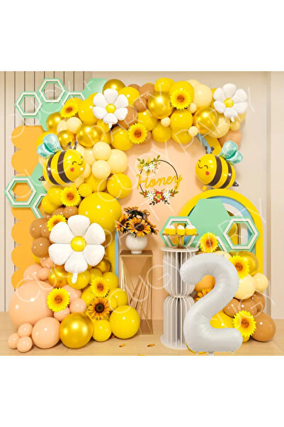 CUGY BEE ARI KONSEPTLİ PAPATYA DETAYLI YAŞ SEÇENEKLİ DOĞUM GÜNÜ YENİ DOĞAN ÖZEL GÜN PARTİ KUTLAMA SETİ