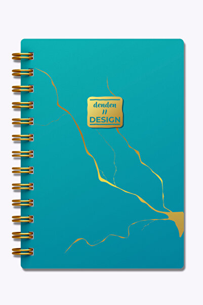 denden Marble Turquoise Spiral Notebook, 17X24 cm
