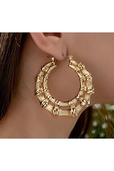 Dgt Luxury 14K Altın Kaplama Çift Katman Boho Küpe-Kulak İğnesi Paslanmaz Çelik