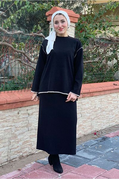 Moda Rosa 25K2231 - Black - Spring Set with Stitch Detail