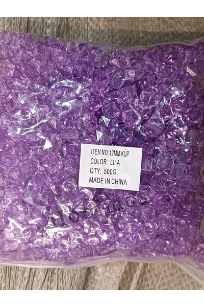 Hobimos 500Pcs 12 mm Lilac Acrylic Cube Bag Jewelry Beads